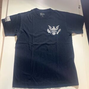 Men's Black Graphic Tee with Eagle Emblem